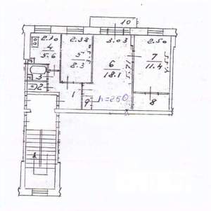 3-к квартира, вторичка, 55м2, 4/5 этаж