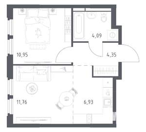 1-к квартира, вторичка, 38м2, 3/17 этаж