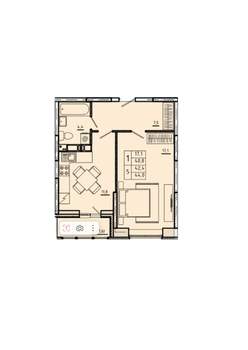 1-к квартира, вторичка, 44м2, 4/17 этаж