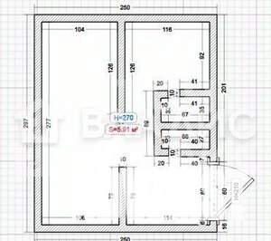 1-к квартира, вторичка, 30м2, 1/5 этаж