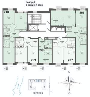 Студия квартира, строящийся дом, 22м2, 4/8 этаж