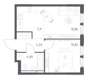 1-к квартира, вторичка, 37м2, 8/17 этаж