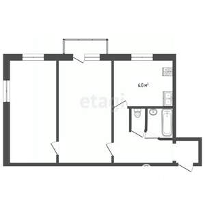 2-к квартира, вторичка, 41м2, 5/5 этаж