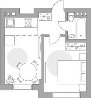 2-к квартира, строящийся дом, 40м2, 4/4 этаж