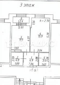 1-к квартира, вторичка, 39м2, 3/4 этаж