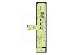 2-к квартира, вторичка, 51м2, 14/17 этаж