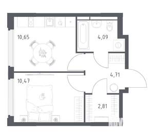 1-к квартира, вторичка, 33м2, 13/17 этаж