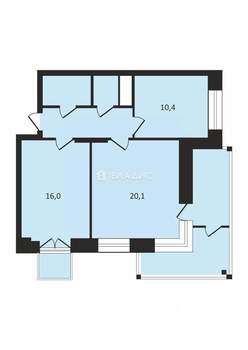 2-к квартира, вторичка, 62м2, 18/25 этаж