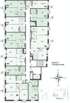 3-к квартира, строящийся дом, 76м2, 6/8 этаж