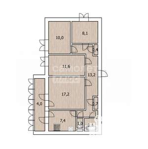 4-к квартира, вторичка, 72м2, 9/9 этаж