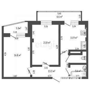 2-к квартира, вторичка, 60м2, 18/18 этаж