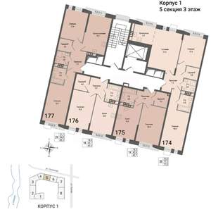 1-к квартира, вторичка, 42м2, 3/8 этаж