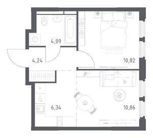 1-к квартира, вторичка, 36м2, 6/17 этаж