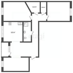 3-к квартира, вторичка, 101м2, 2/7 этаж