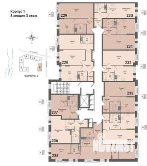 1-к квартира, вторичка, 39м2, 3/8 этаж