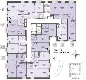 2-к квартира, строящийся дом, 61м2, 4/8 этаж