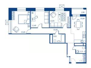 3-к квартира, строящийся дом, 80м2, 10/16 этаж